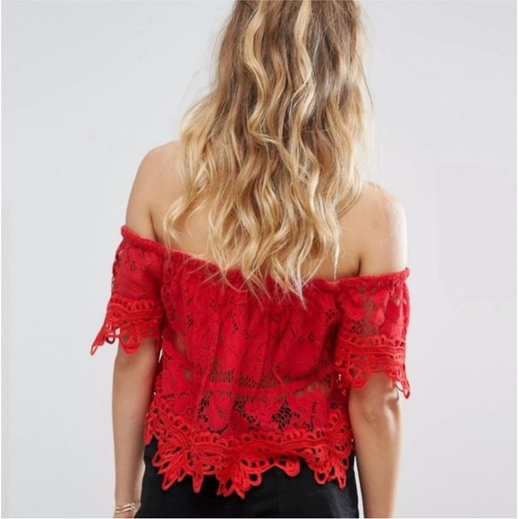 FREE PEOPLE Red Sweet Dreams Lace Crop Top - XS - Picture 6 of 16